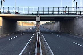 Parten trabajos para rebajar ruta 5 Sur frente a la ciudad de Talca